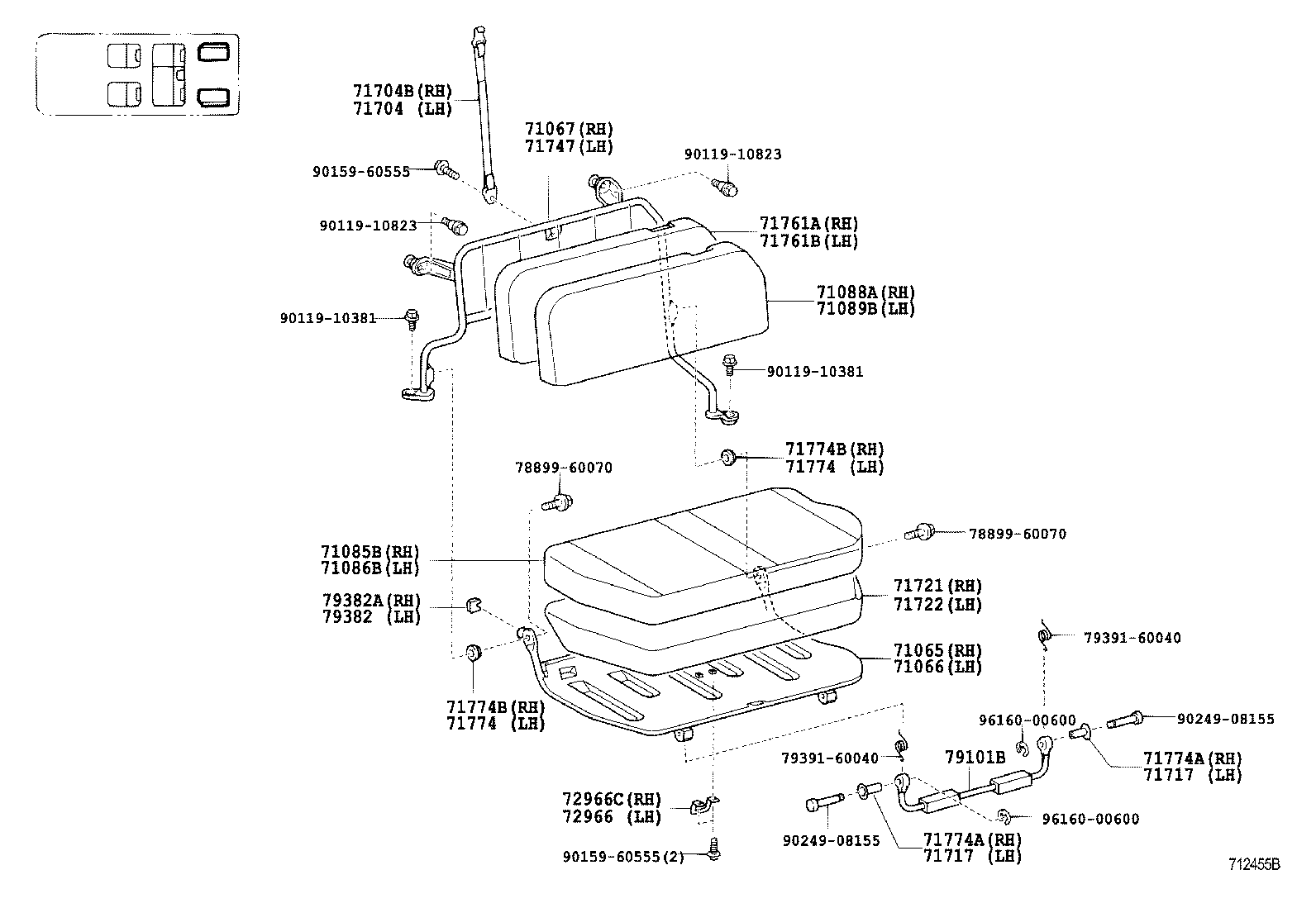  LAND CRUISER PRADO |  SEAT SEAT TRACK