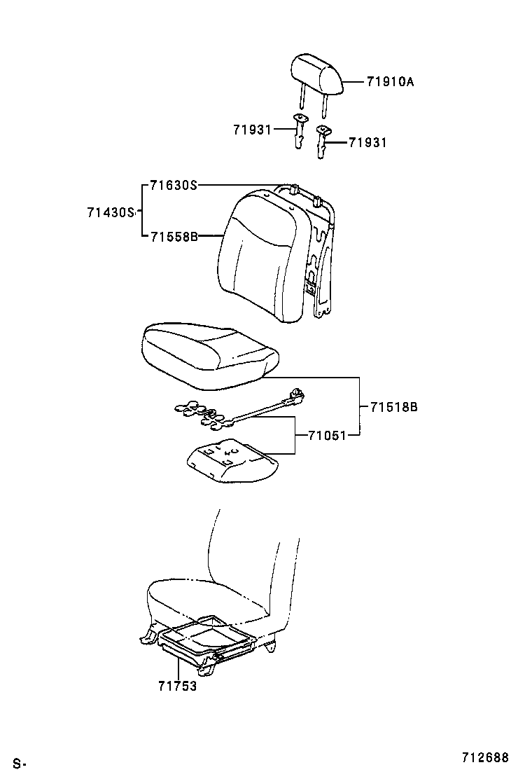  YARIS ECHO 4D |  FRONT SEAT SEAT TRACK