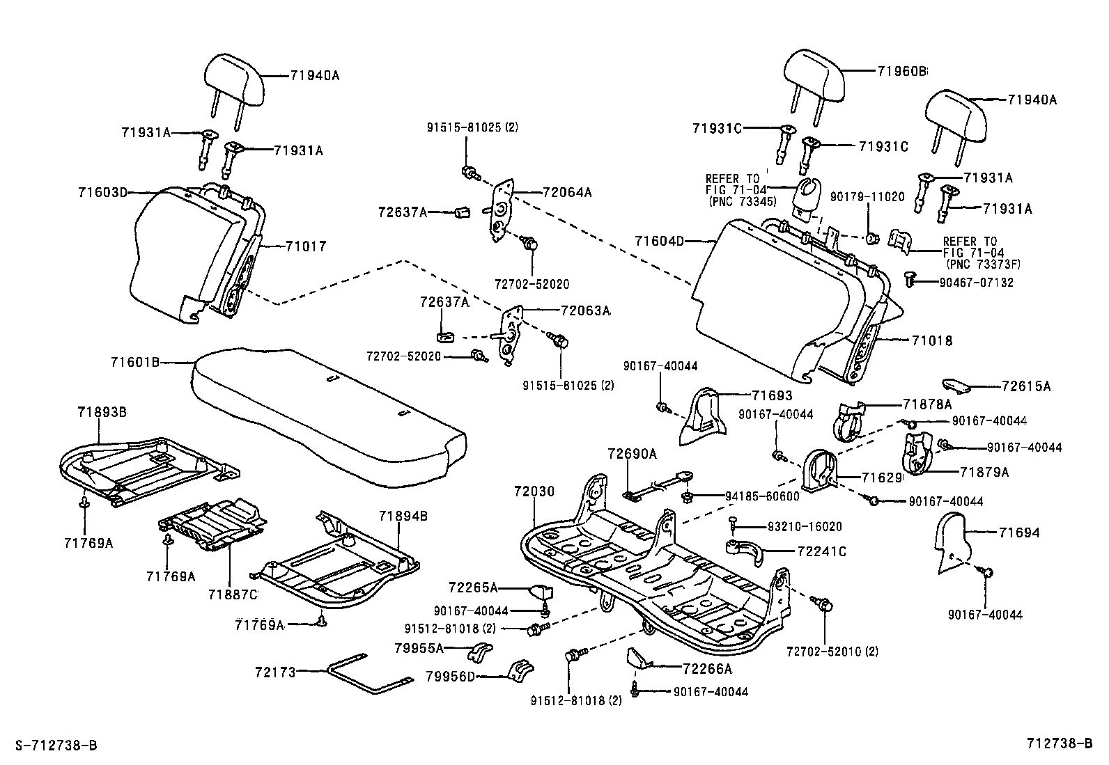  YARIS ECHO 3D 5D |  REAR SEAT SEAT TRACK