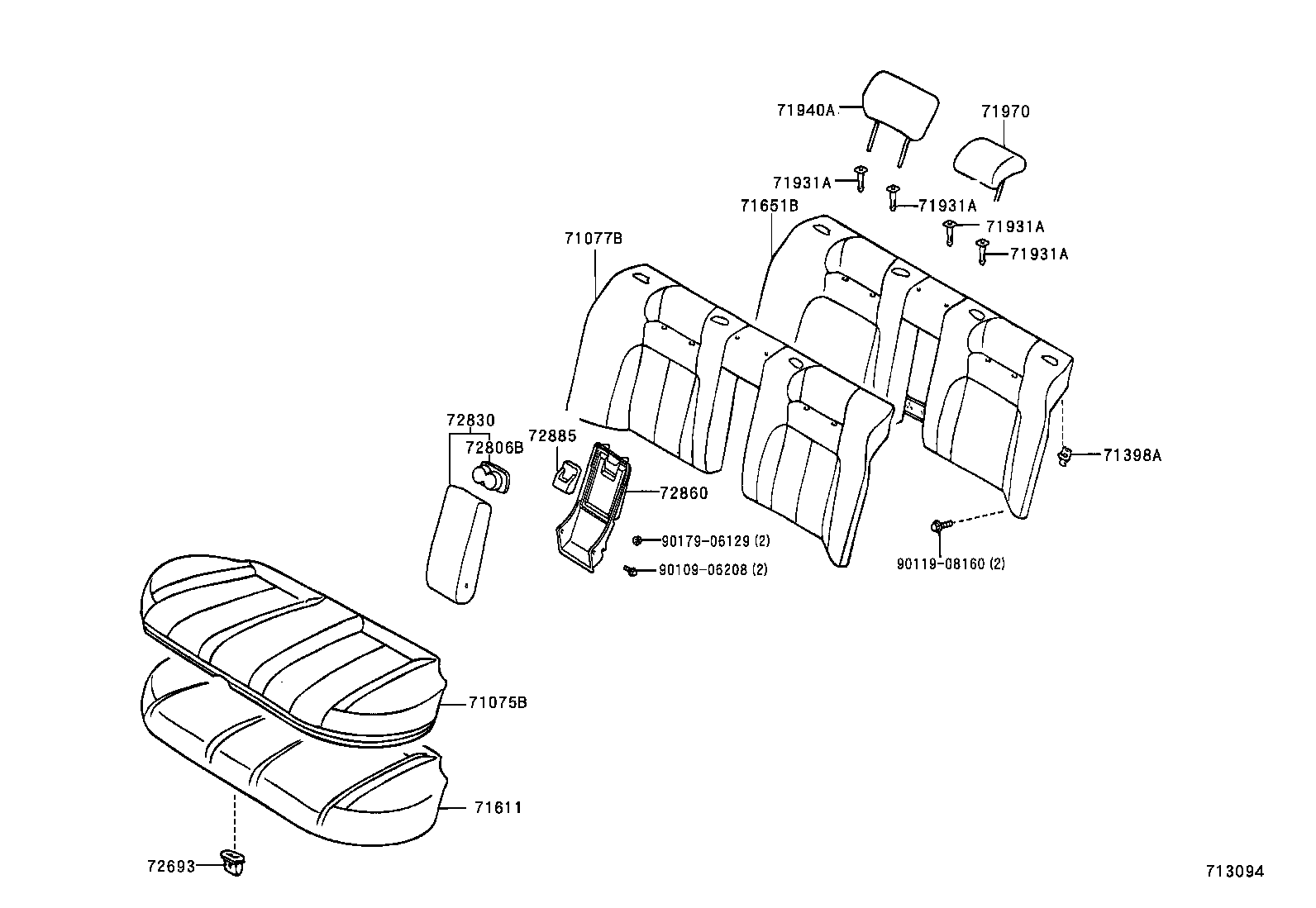  AVALON |  REAR SEAT SEAT TRACK