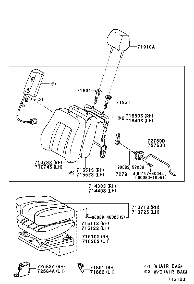  AVALON |  FRONT SEAT SEAT TRACK