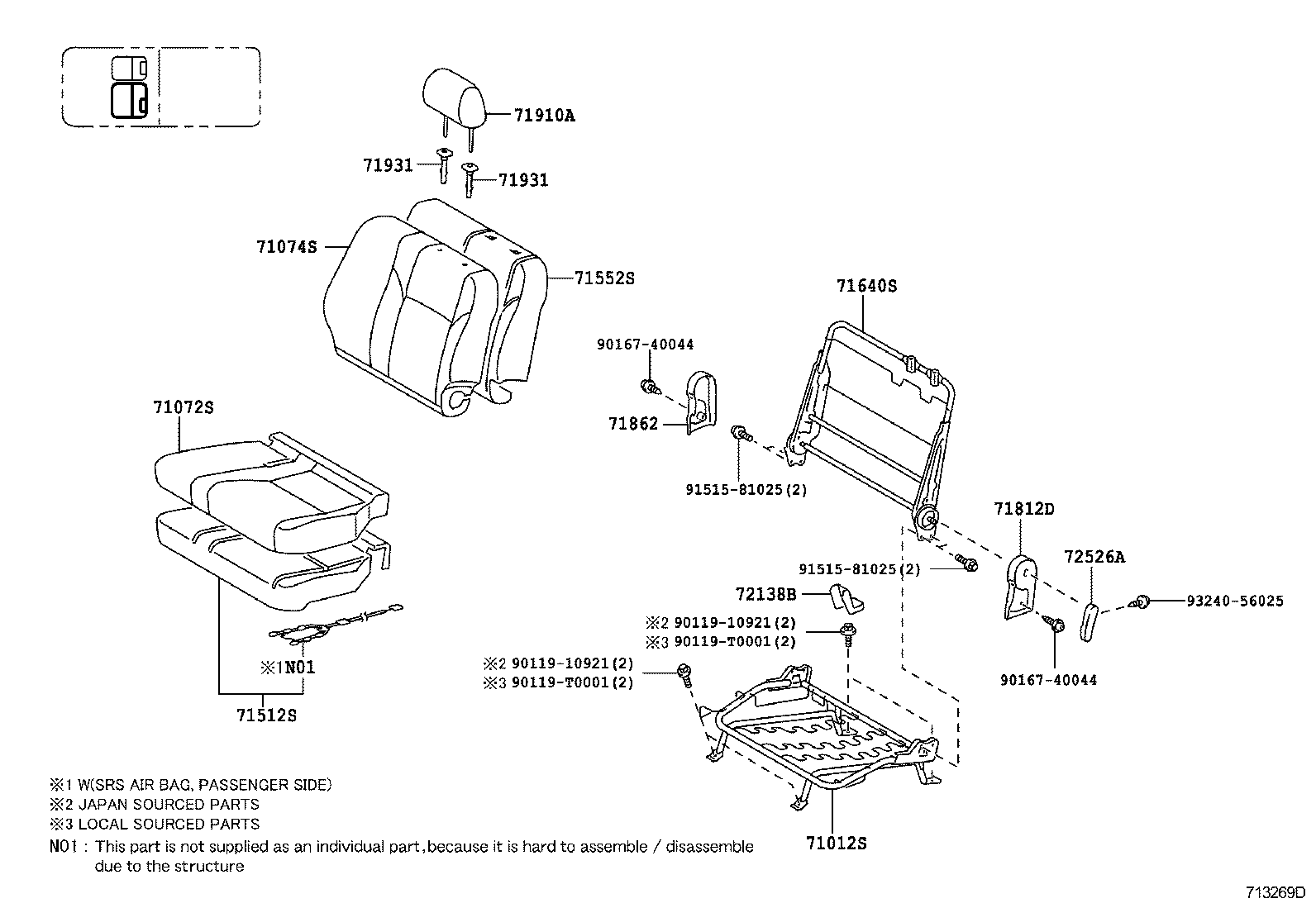  HILUX |  SEAT SEAT TRACK