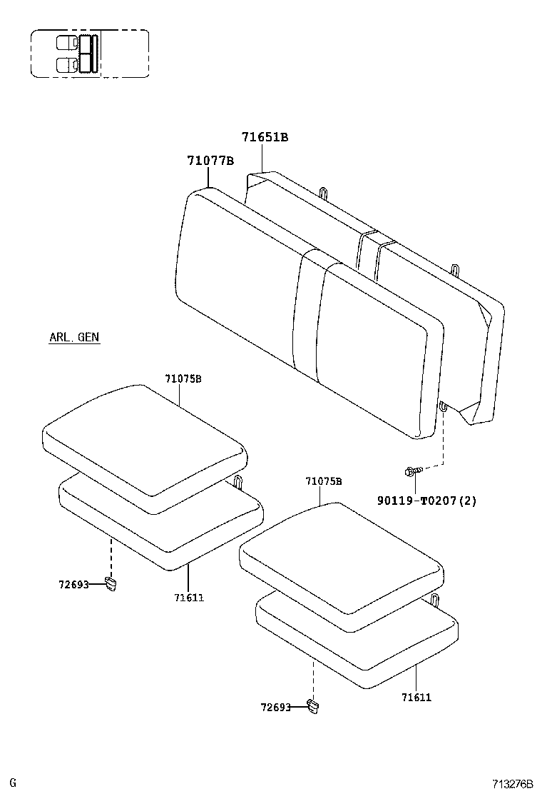  HILUX |  SEAT SEAT TRACK