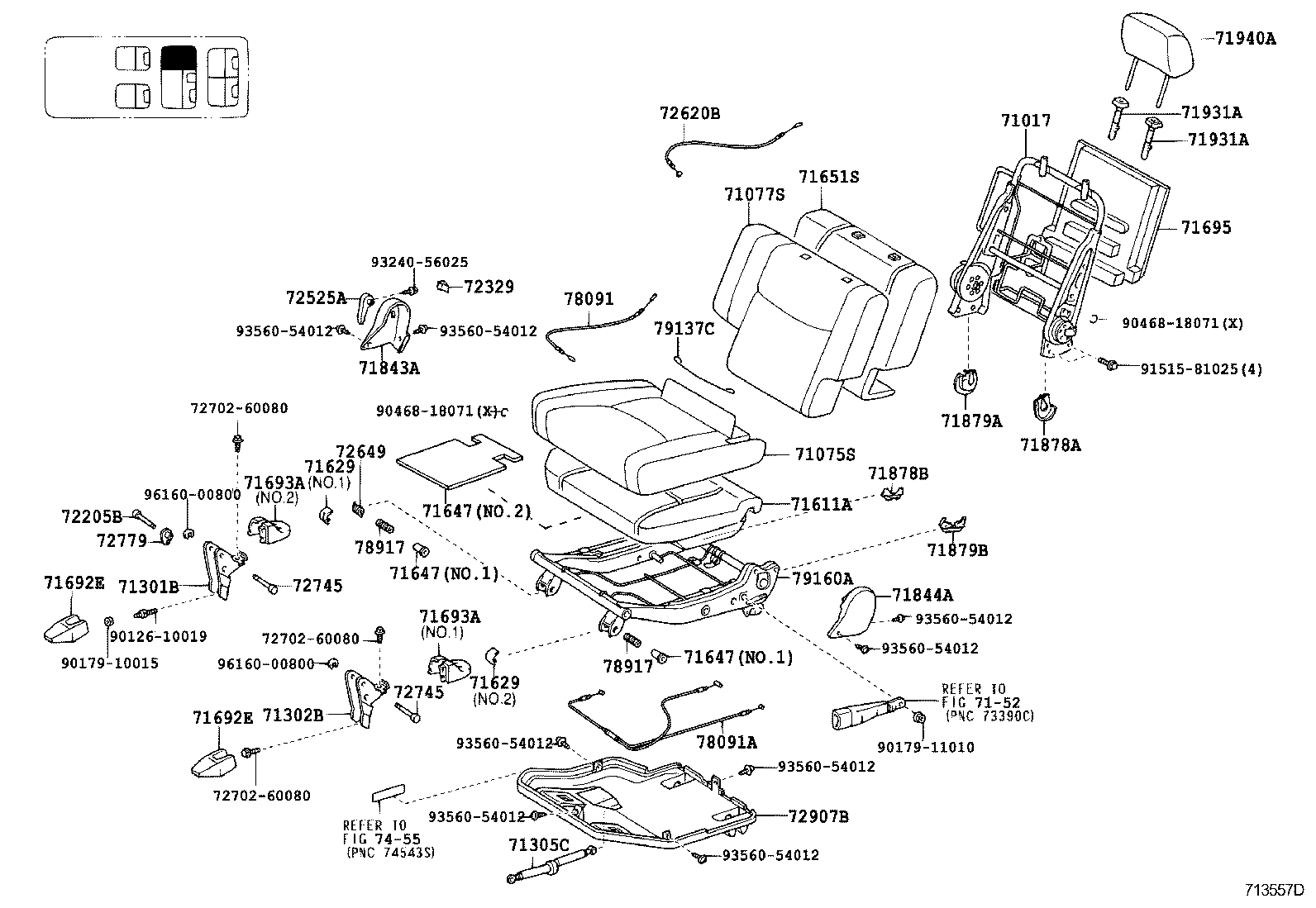  LAND CRUISER PRADO |  SEAT SEAT TRACK