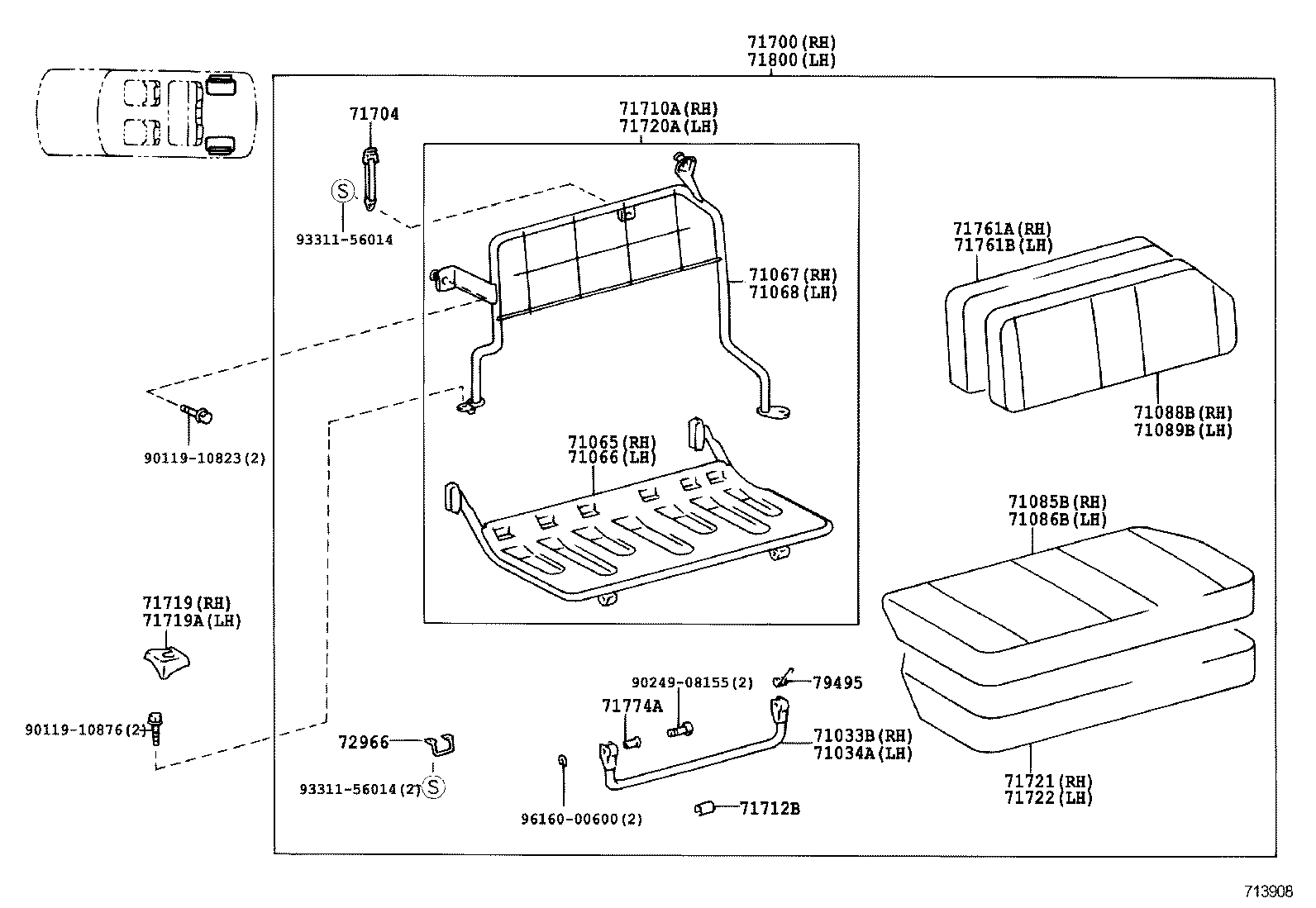  LAND CRUISER 100 105 |  SEAT SEAT TRACK