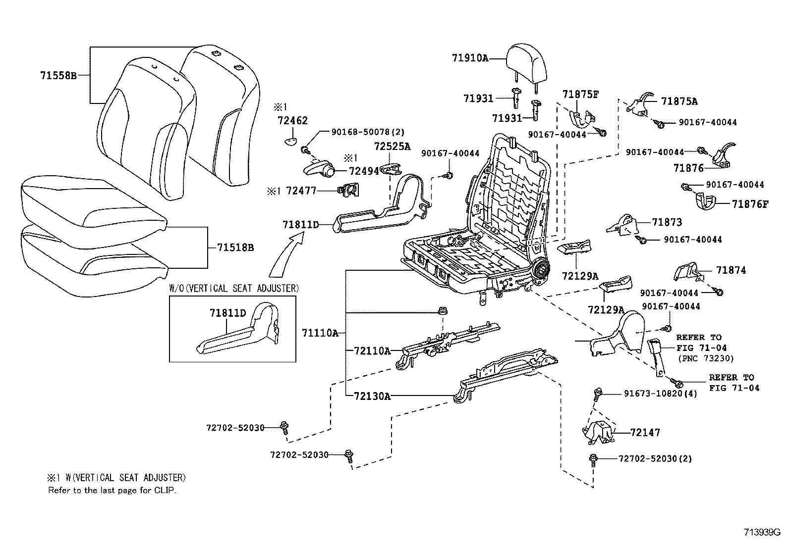  YARIS |  FRONT SEAT SEAT TRACK