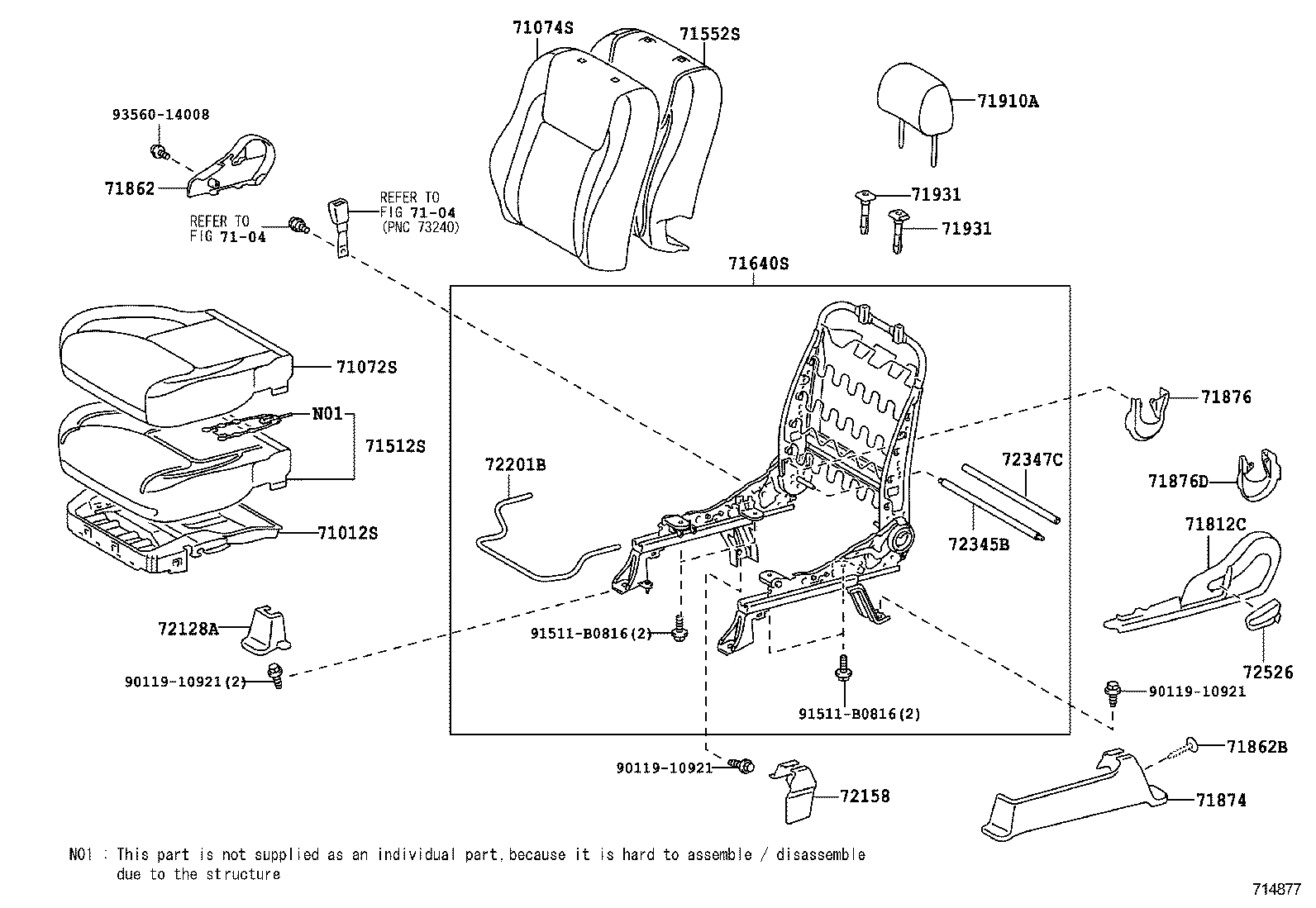 CAMRY |  FRONT SEAT SEAT TRACK