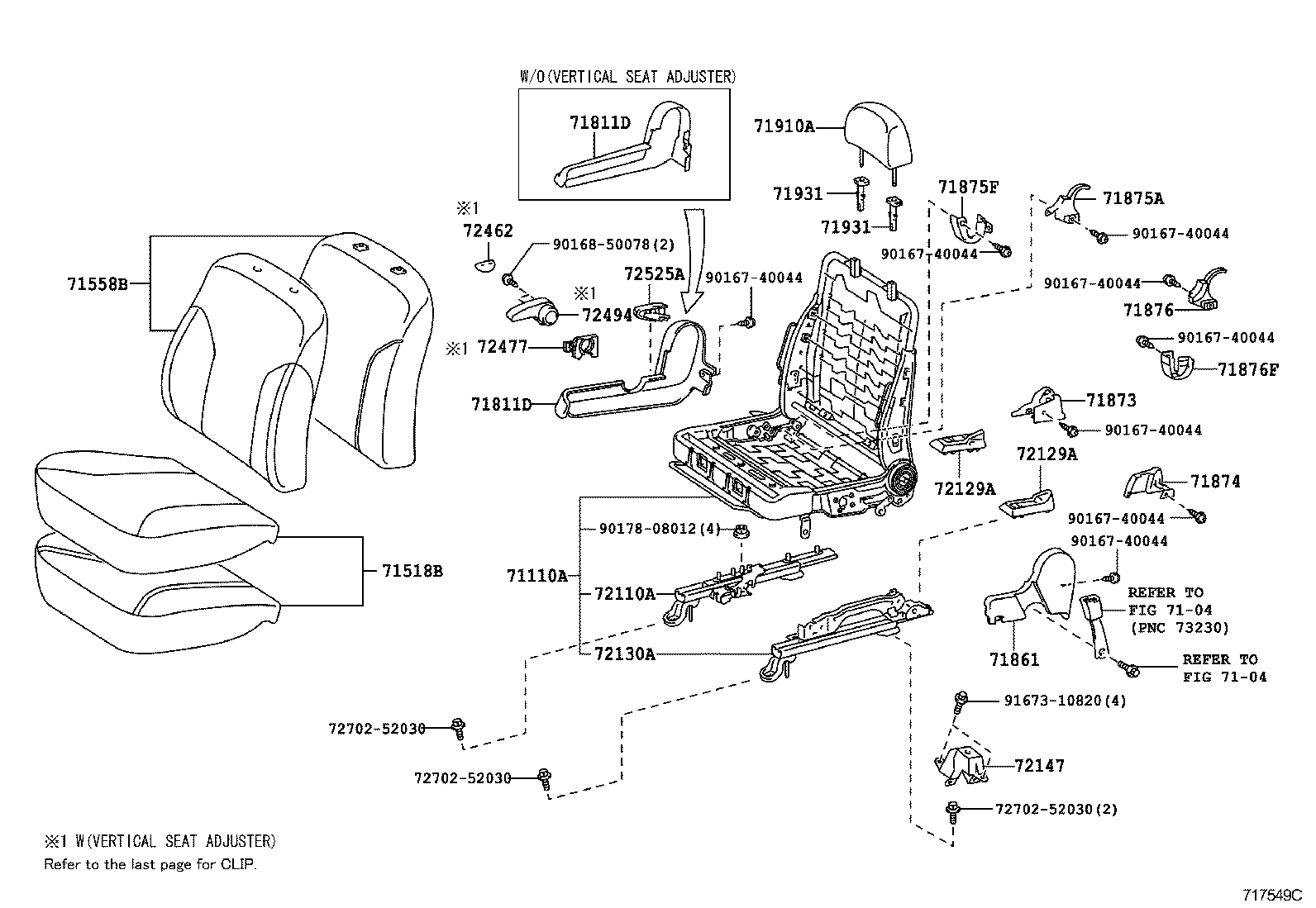  YARIS |  FRONT SEAT SEAT TRACK