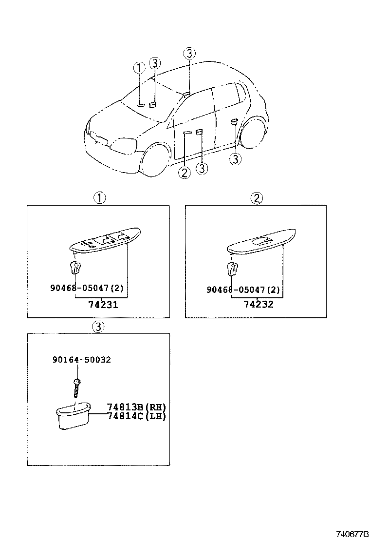  YARIS ECHO 3D 5D |  ARMREST VISOR