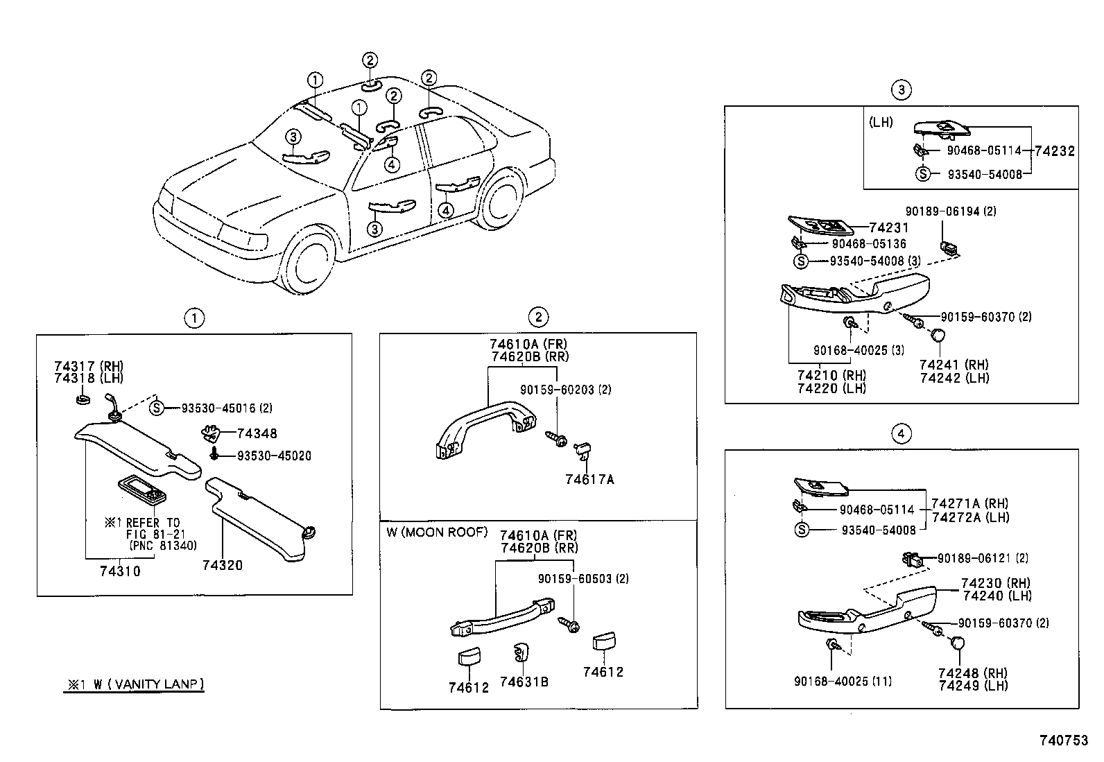  AVALON |  ARMREST VISOR