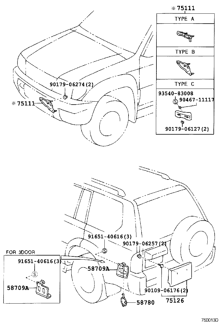  LAND CRUISER 90 |  TOOL BOX LICENSE PLATE BRACKET