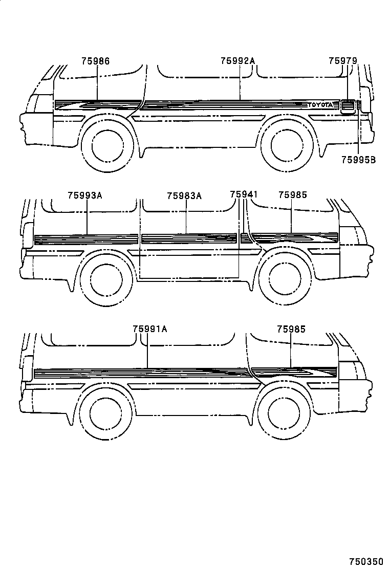  HIACE VAN COMUTER |  BODY STRIPE