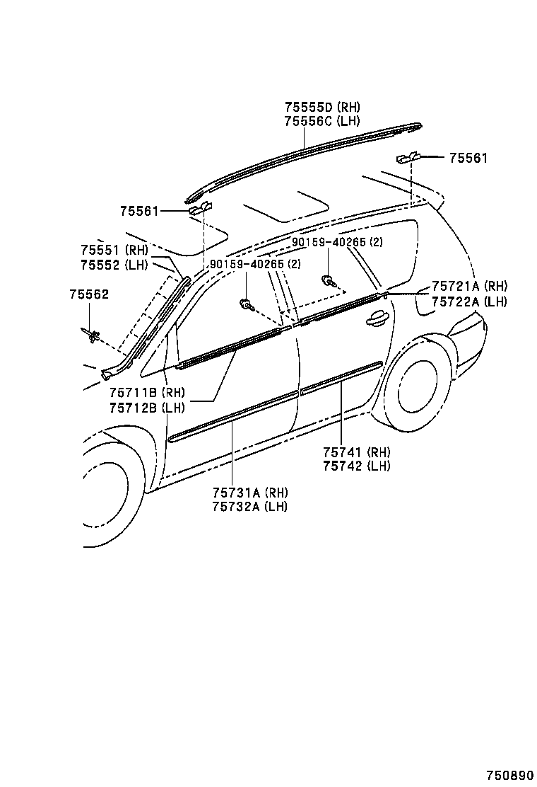  PICNIC AVENSIS VERSO |  SIDE MOULDING