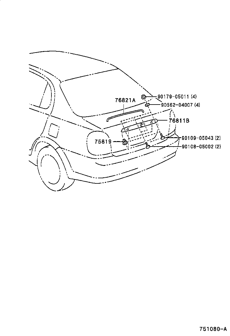  YARIS ECHO 4D |  REAR MOULDING