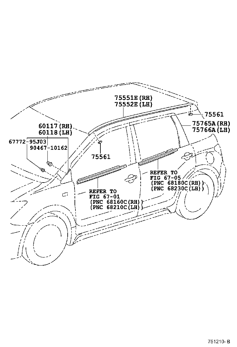  TOYOTA XA |  SIDE MOULDING