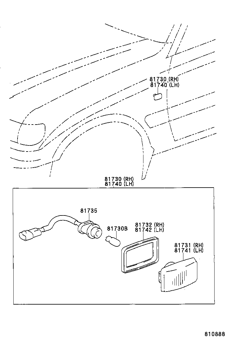  LAND CRUISER 80 |  SIDE TURN SIGNAL LAMP OUTER MIRROR LAMP