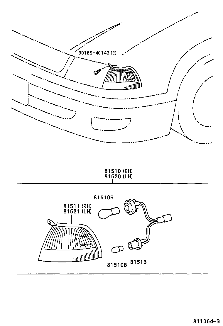  T U V |  FRONT TURN SIGNAL LAMP