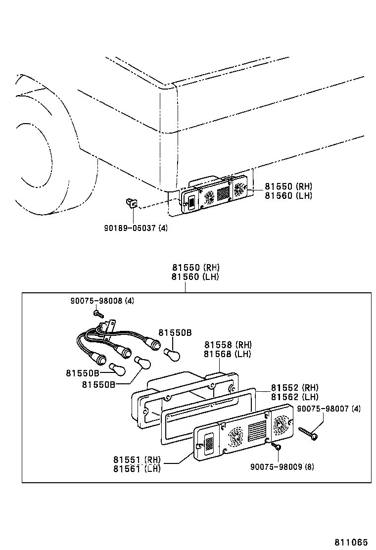  T U V |  REAR COMBINATION LAMP