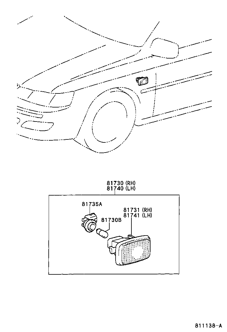  AVALON |  SIDE TURN SIGNAL LAMP OUTER MIRROR LAMP