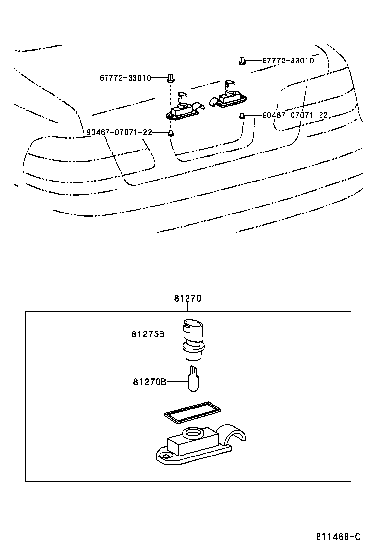 AVALON |  REAR LICENSE PLATE LAMP