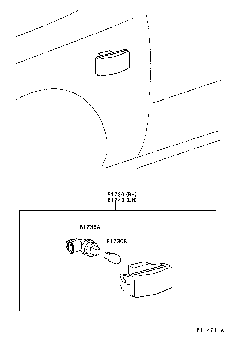  AVALON |  SIDE TURN SIGNAL LAMP OUTER MIRROR LAMP