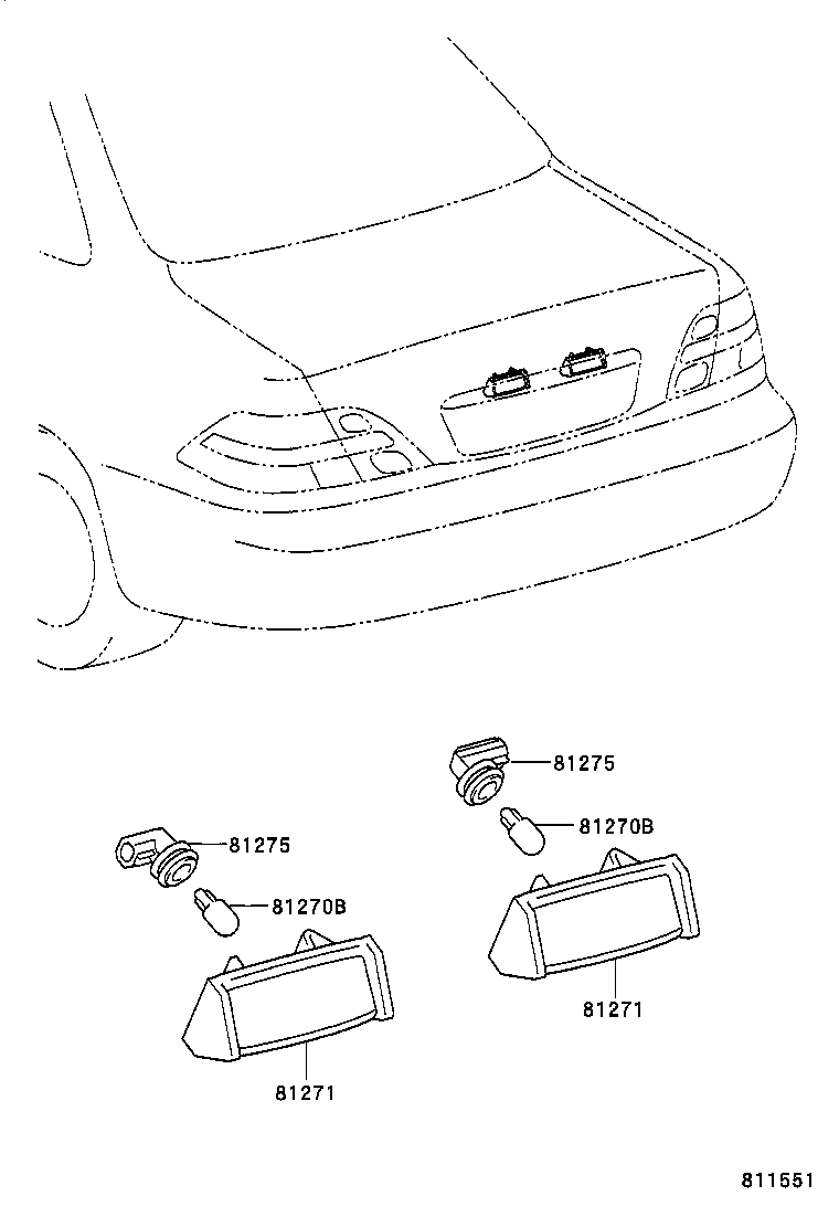  LS430 |  REAR LICENSE PLATE LAMP