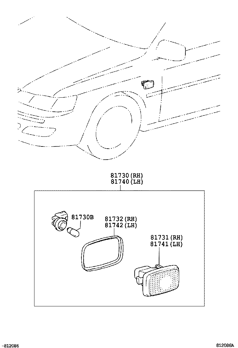  CAMRY |  SIDE TURN SIGNAL LAMP OUTER MIRROR LAMP