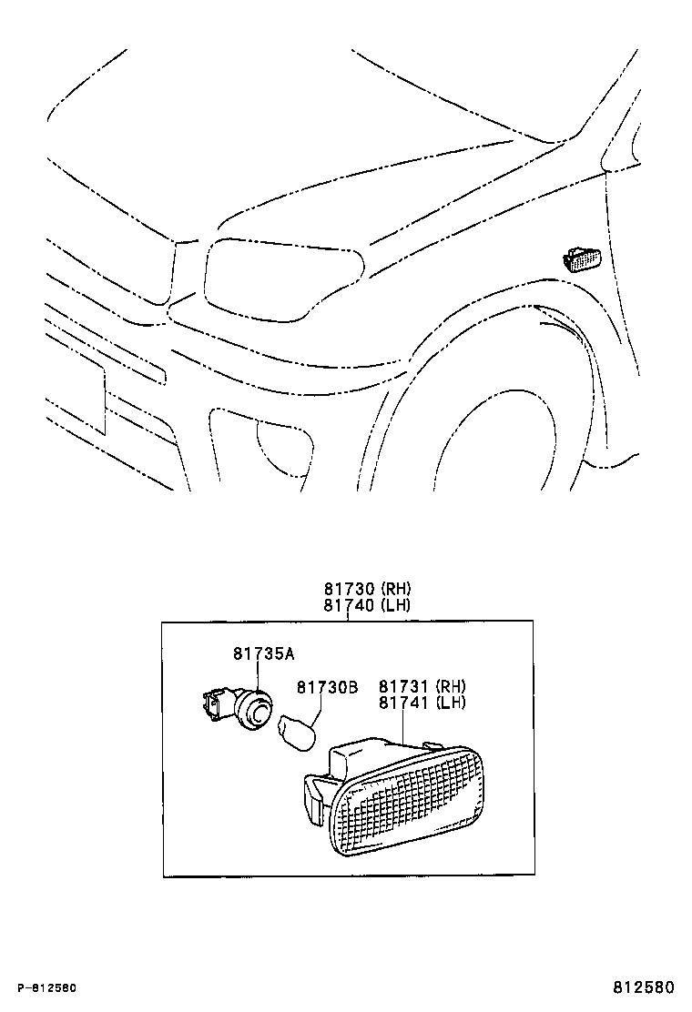  RAV4 |  SIDE TURN SIGNAL LAMP OUTER MIRROR LAMP