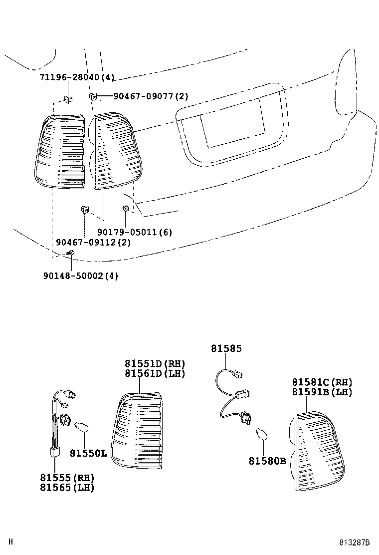  LX470 |  REAR COMBINATION LAMP