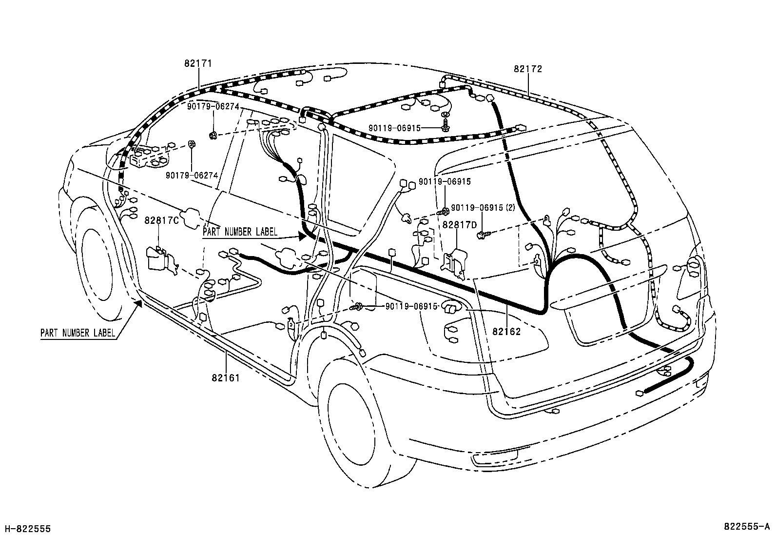  PICNIC AVENSIS VERSO |  WIRING CLAMP