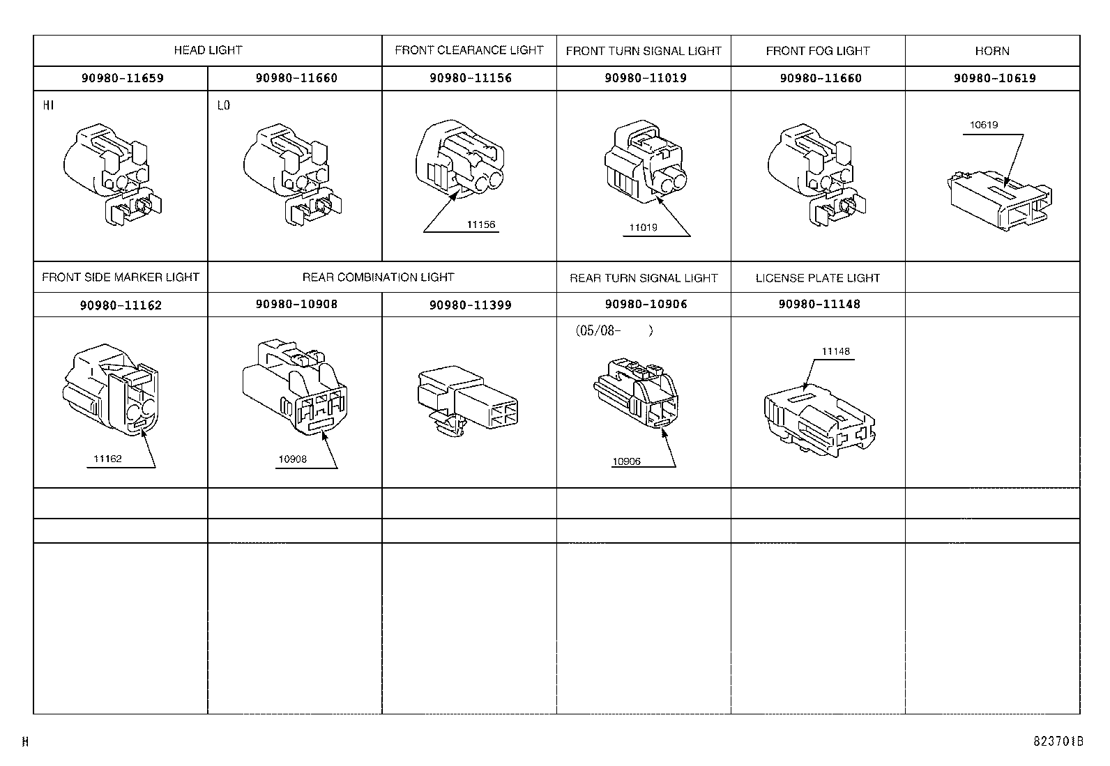  PICNIC AVENSIS VERSO |  WIRING CLAMP
