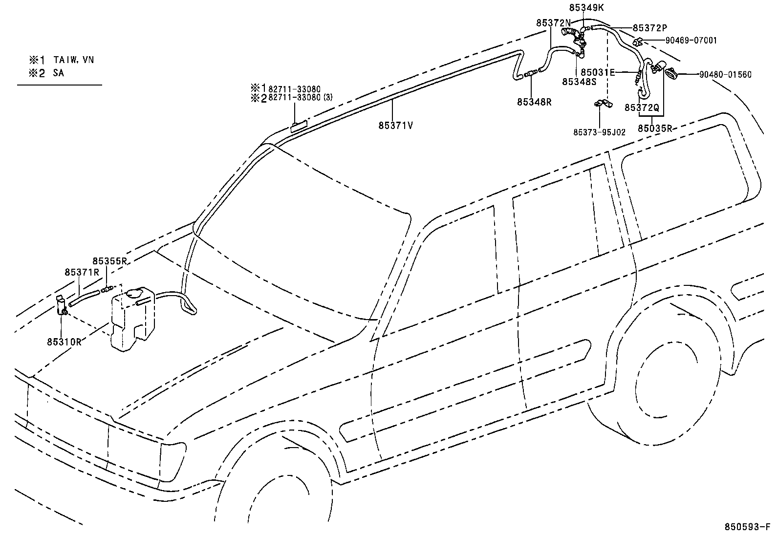  T U V |  REAR WASHER