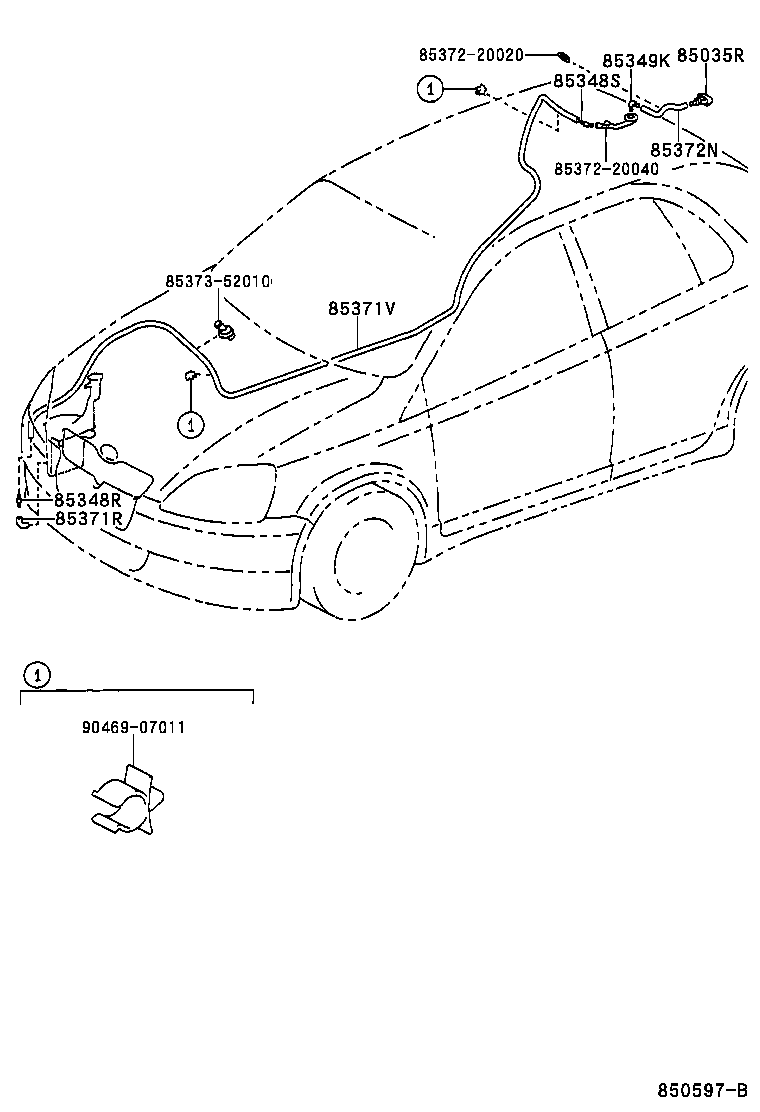  YARIS ECHO 3D 5D |  REAR WASHER