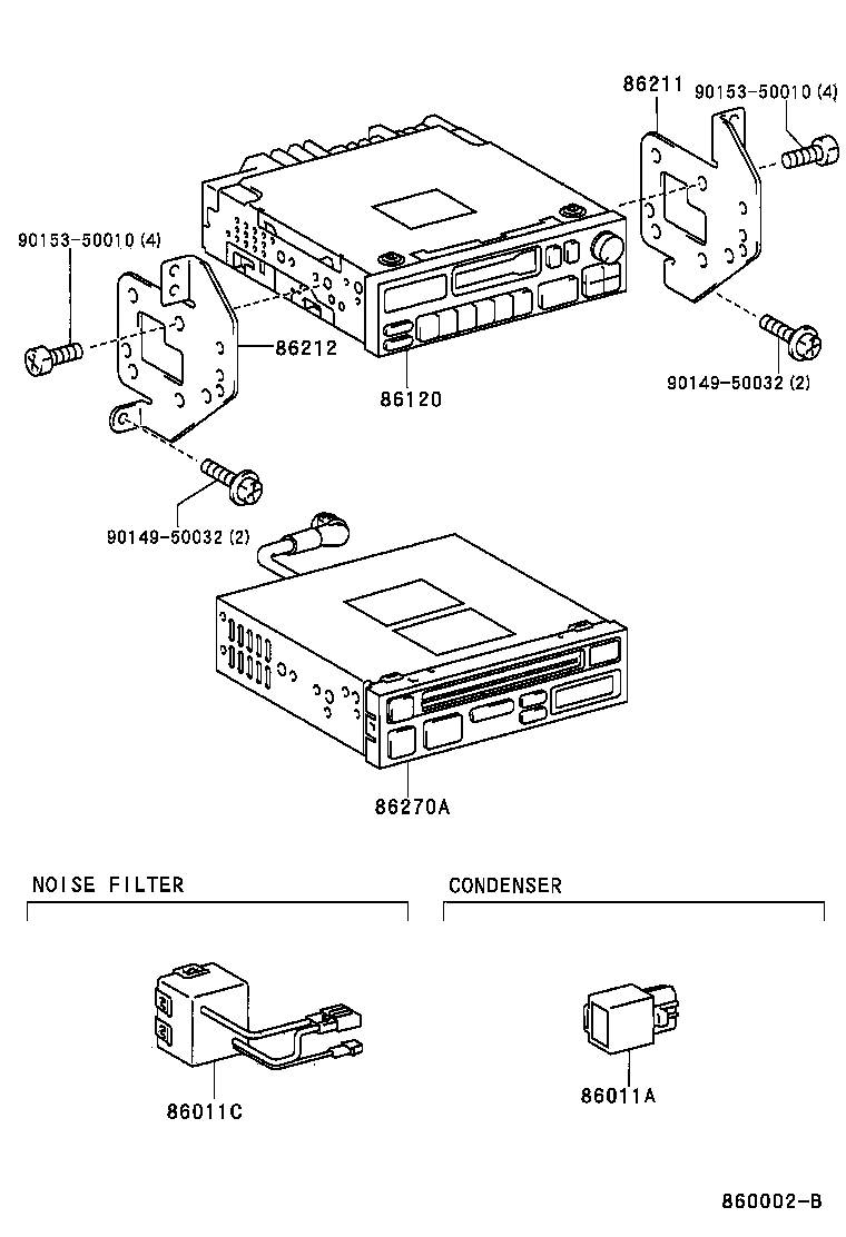  LAND CRUISER 90 |  RADIO RECEIVER AMPLIFIER CONDENSER