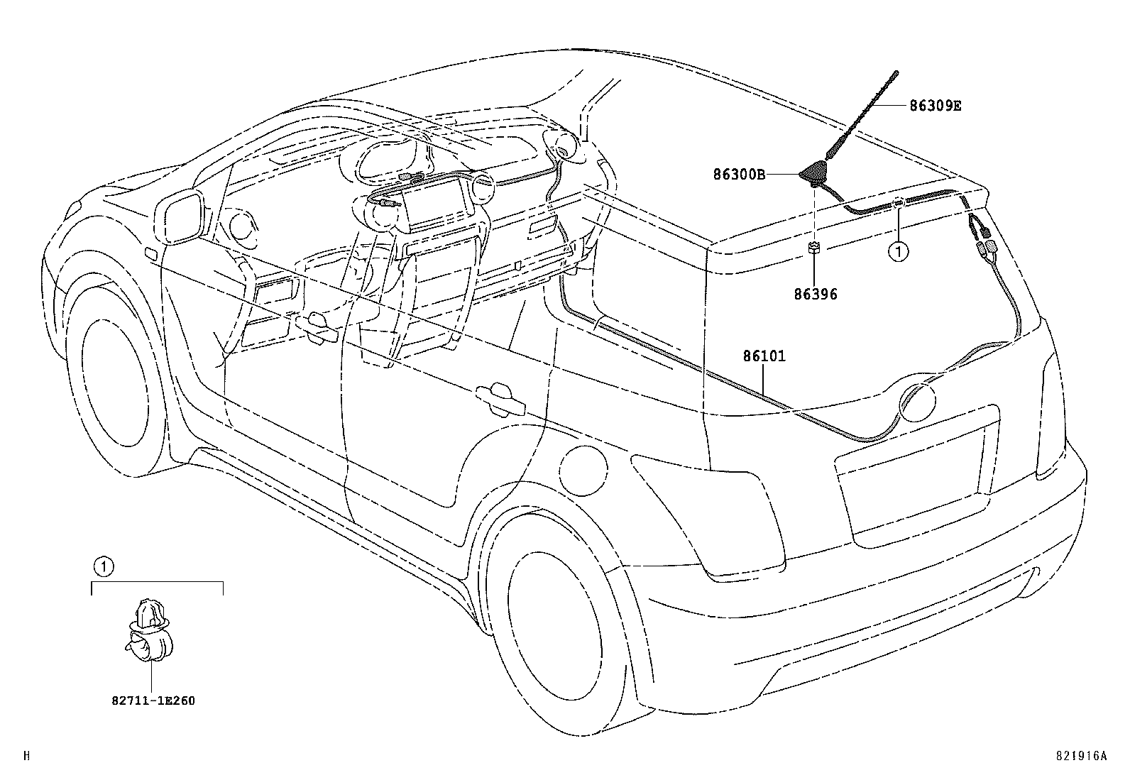 TOYOTA XA |  ANTENNA