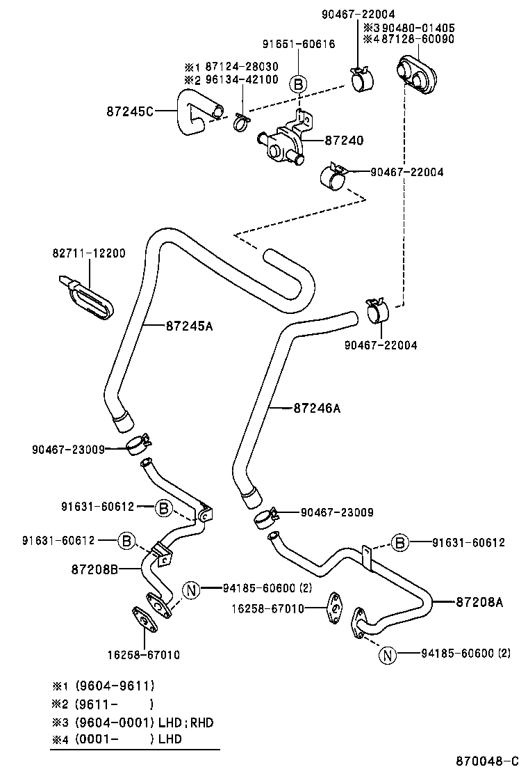  LAND CRUISER 90 |  HEATING AIR CONDITIONING WATER PIPING