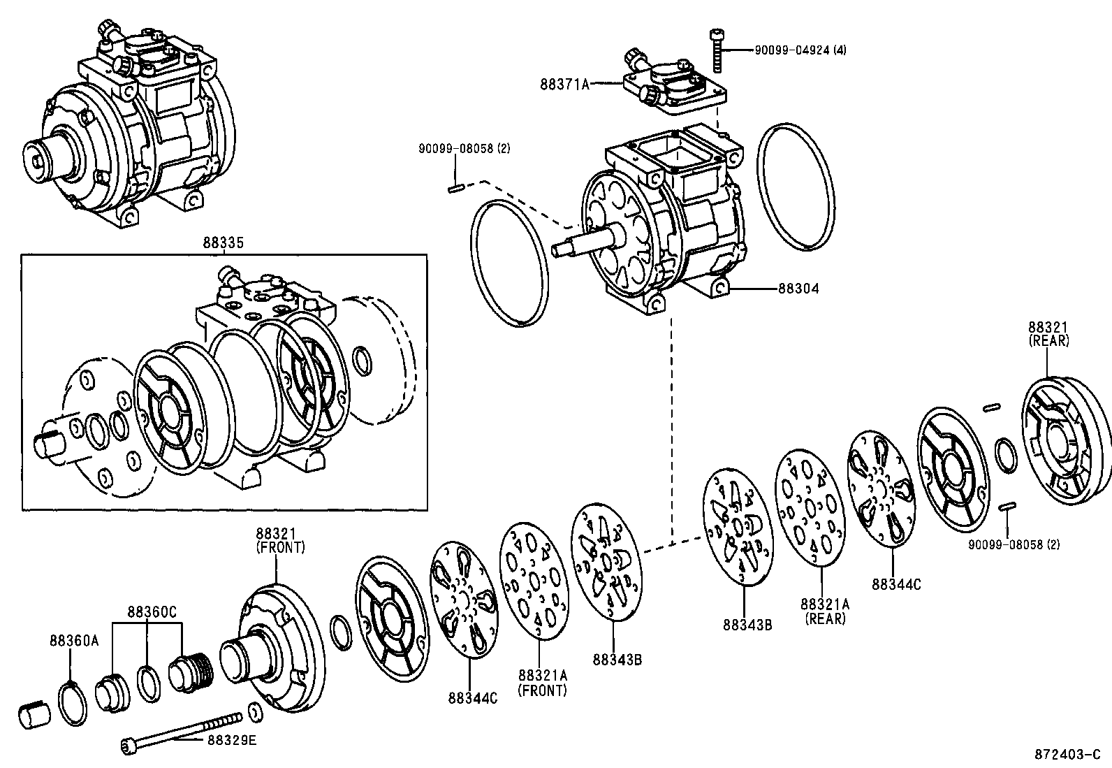  LAND CRUISER 100 105 |  HEATING AIR CONDITIONING COMPRESSOR