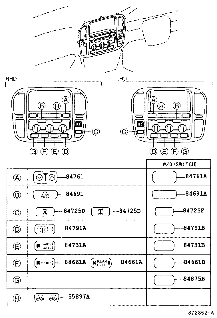  LAND CRUISER 100 105 |  HEATING AIR CONDITIONING CONTROL AIR DUCT