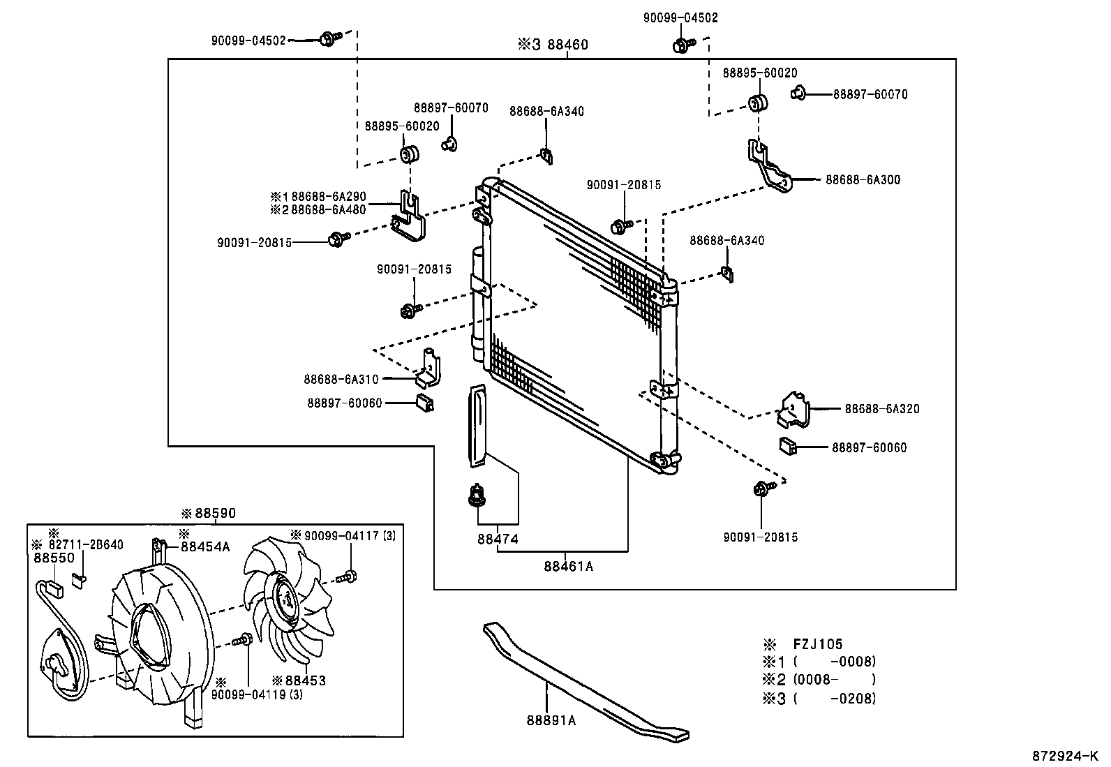  LAND CRUISER 100 105 |  HEATING AIR CONDITIONING COOLER PIPING