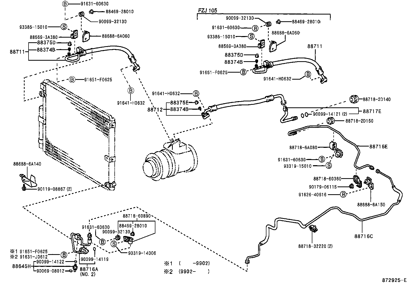  LAND CRUISER 100 105 |  HEATING AIR CONDITIONING COOLER PIPING