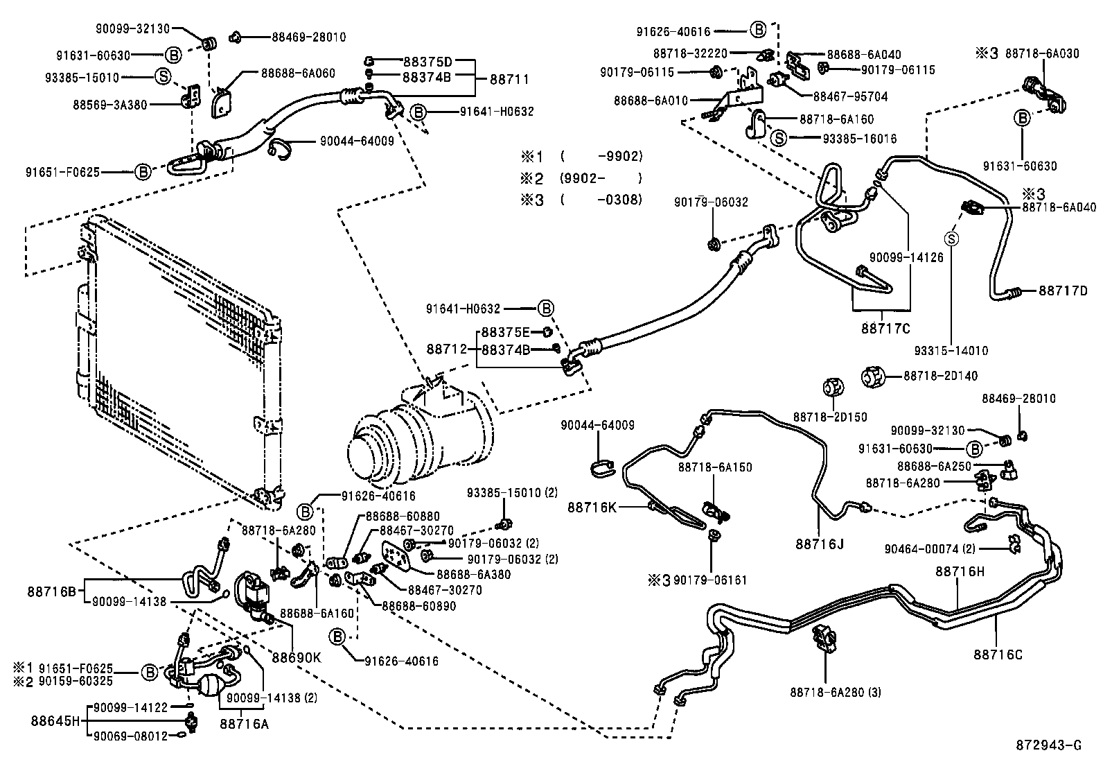  LAND CRUISER 100 105 |  HEATING AIR CONDITIONING COOLER PIPING