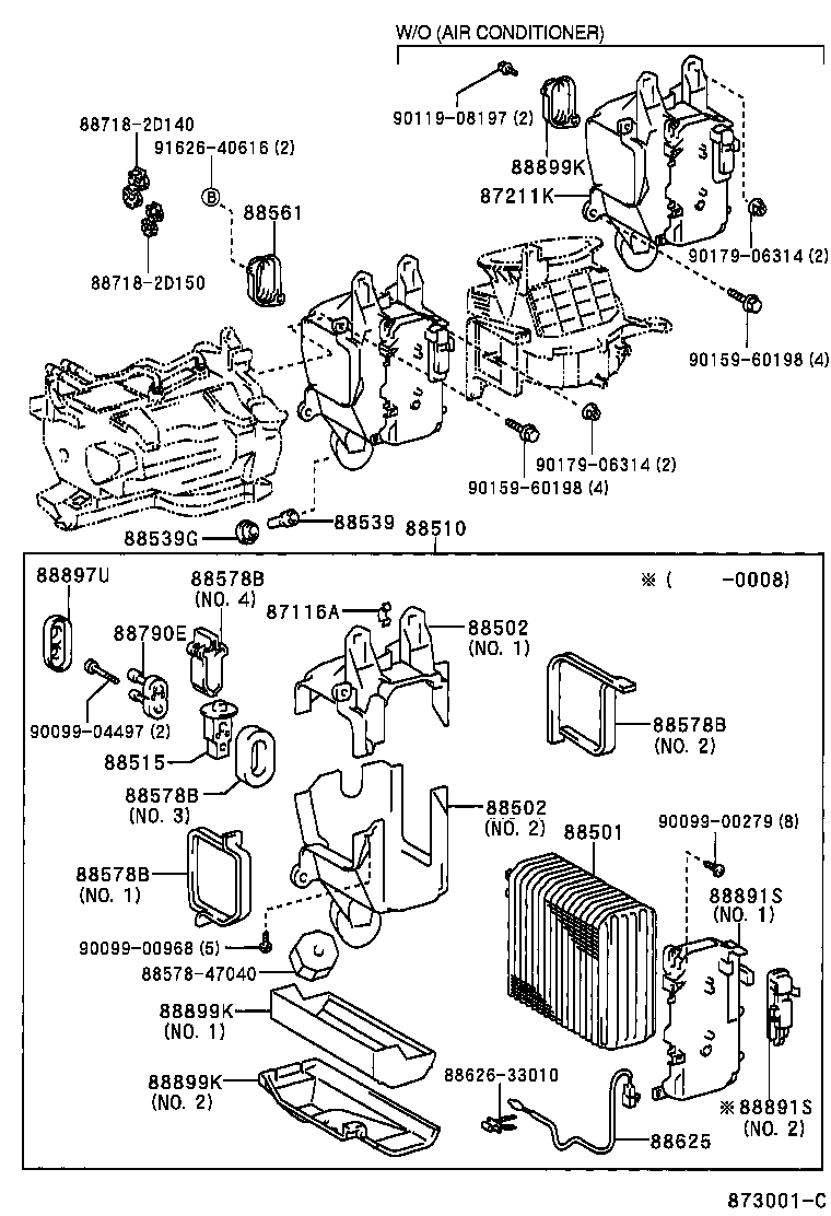  LAND CRUISER 100 105 |  HEATING AIR CONDITIONING COOLER UNIT