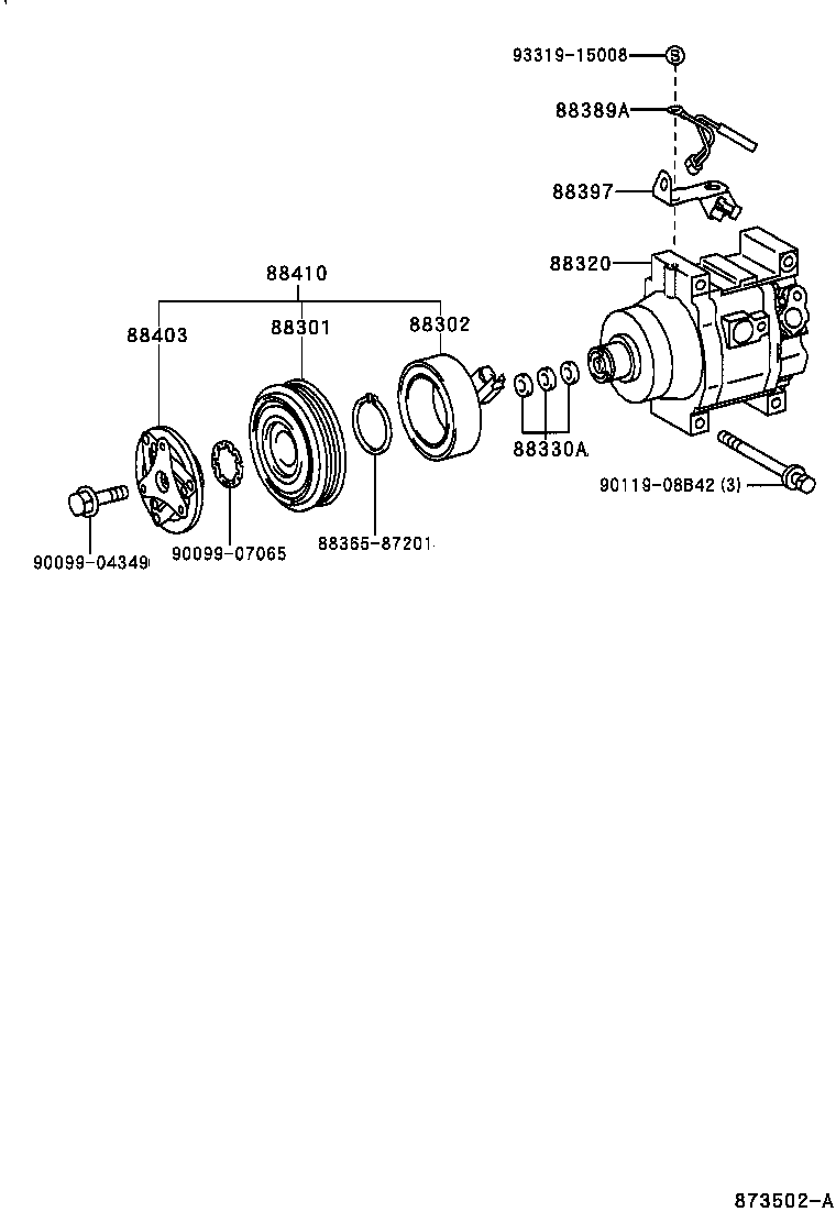  YARIS ECHO 4D |  HEATING AIR CONDITIONING COMPRESSOR