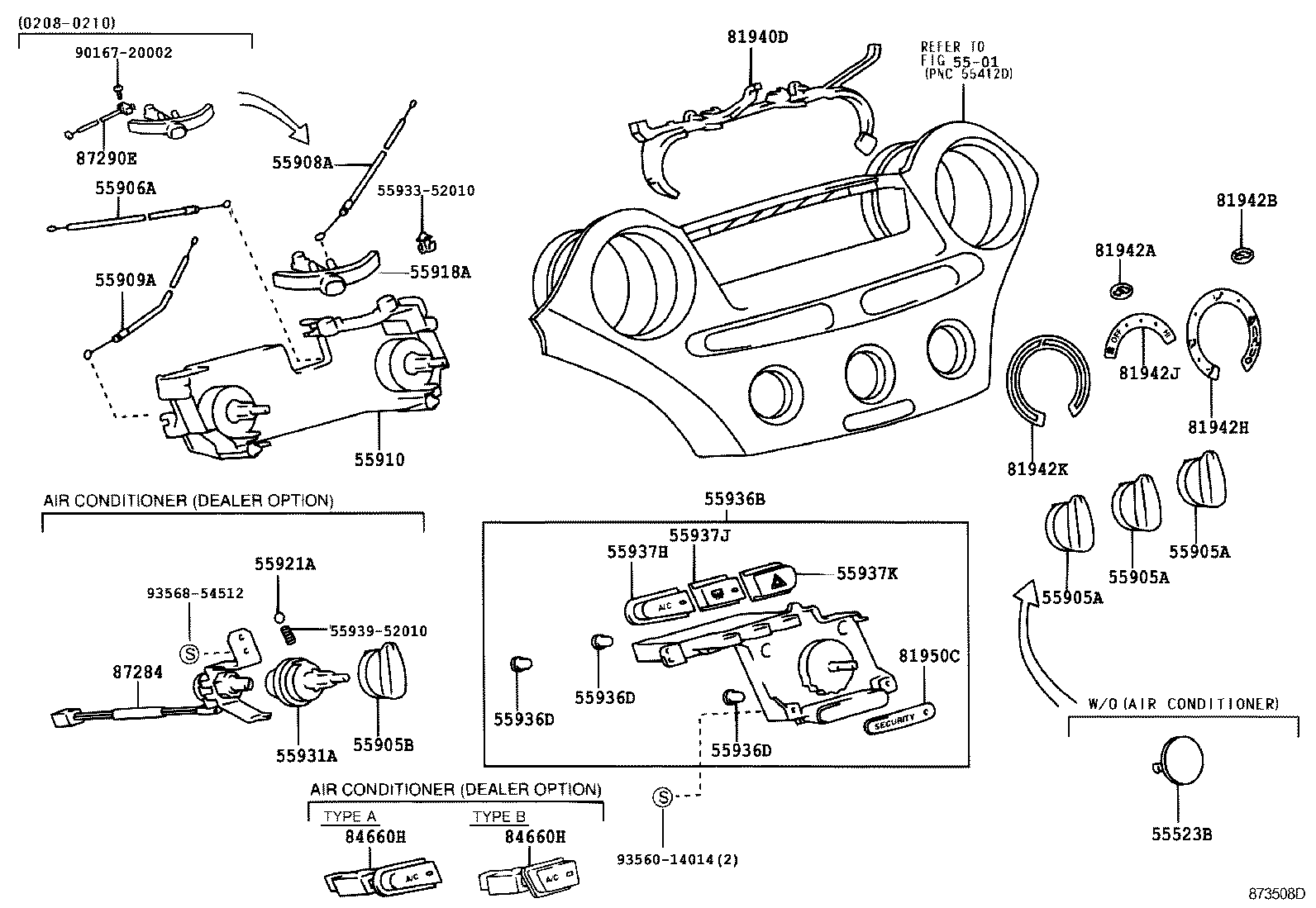 YARIS ECHO 4D |  HEATING AIR CONDITIONING CONTROL AIR DUCT