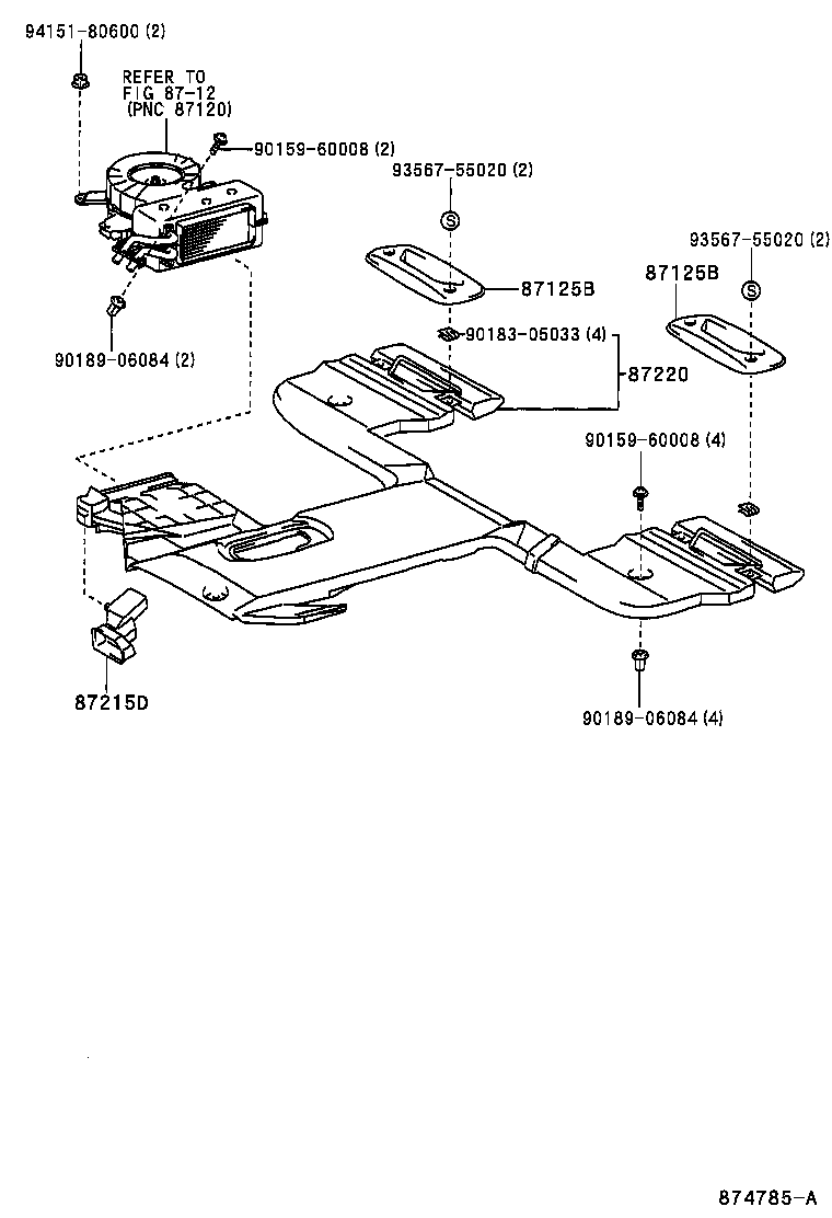  PICNIC AVENSIS VERSO |  HEATING AIR CONDITIONING CONTROL AIR DUCT