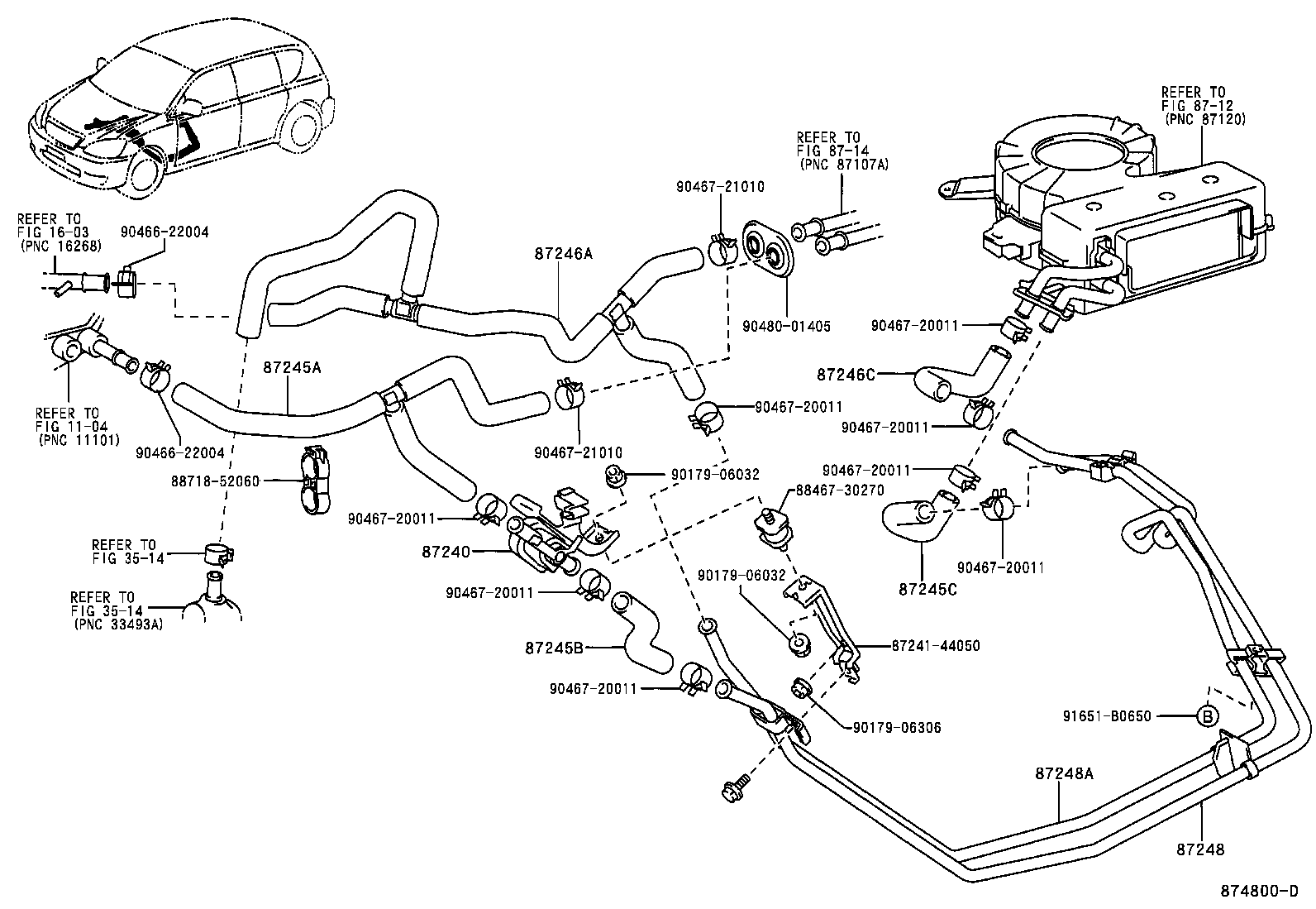  PICNIC AVENSIS VERSO |  HEATING AIR CONDITIONING WATER PIPING