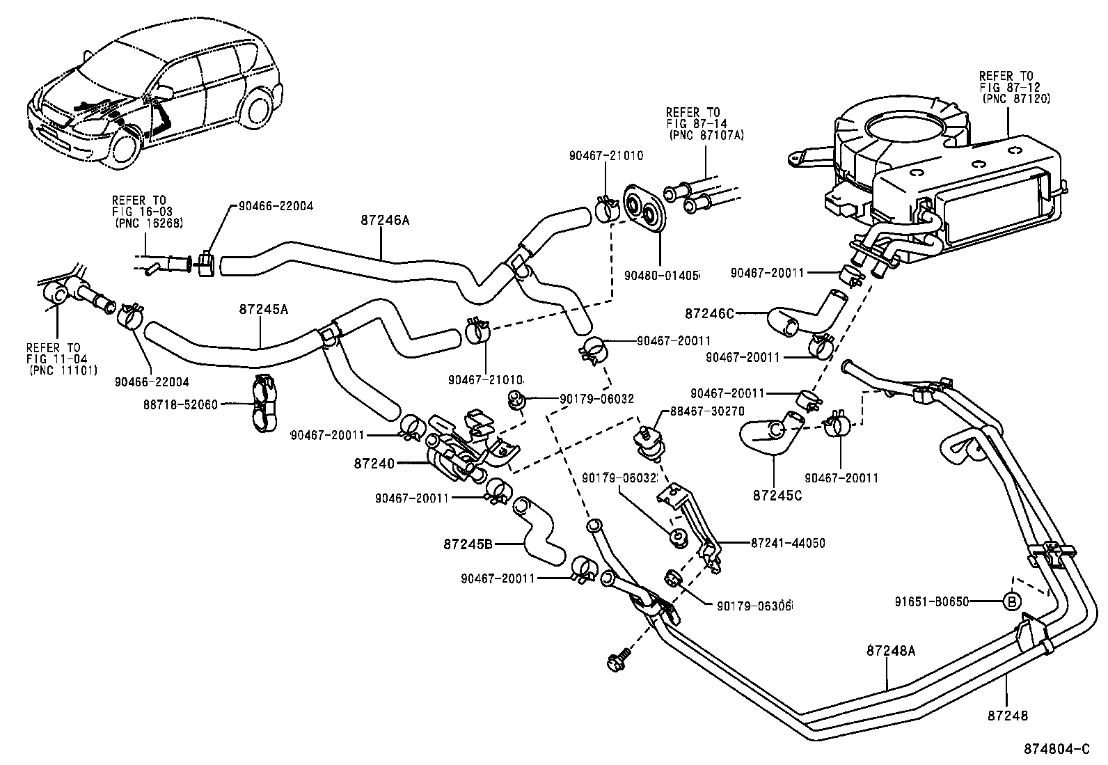  PICNIC AVENSIS VERSO |  HEATING AIR CONDITIONING WATER PIPING