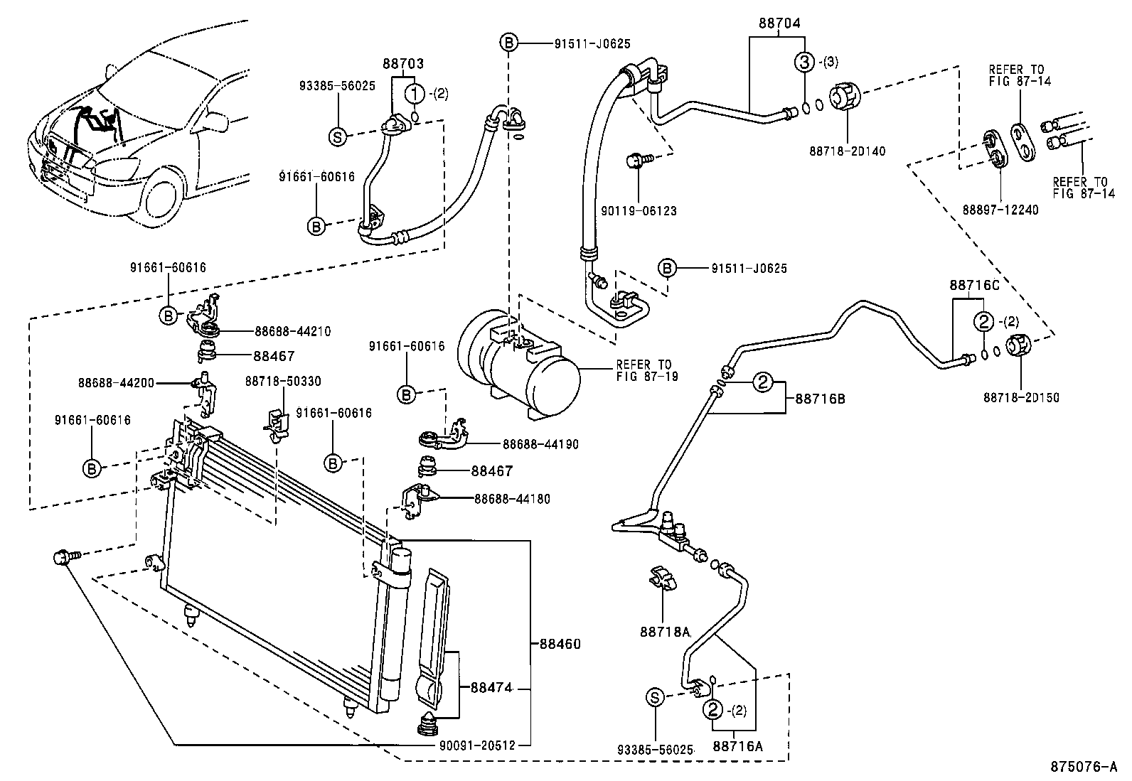  PICNIC AVENSIS VERSO |  HEATING AIR CONDITIONING COOLER PIPING