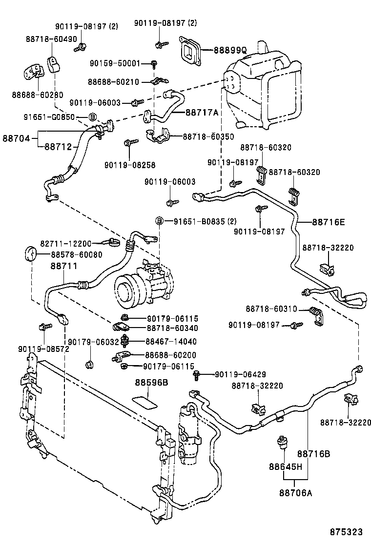  LAND CRUISER 80 |  HEATING AIR CONDITIONING COOLER PIPING