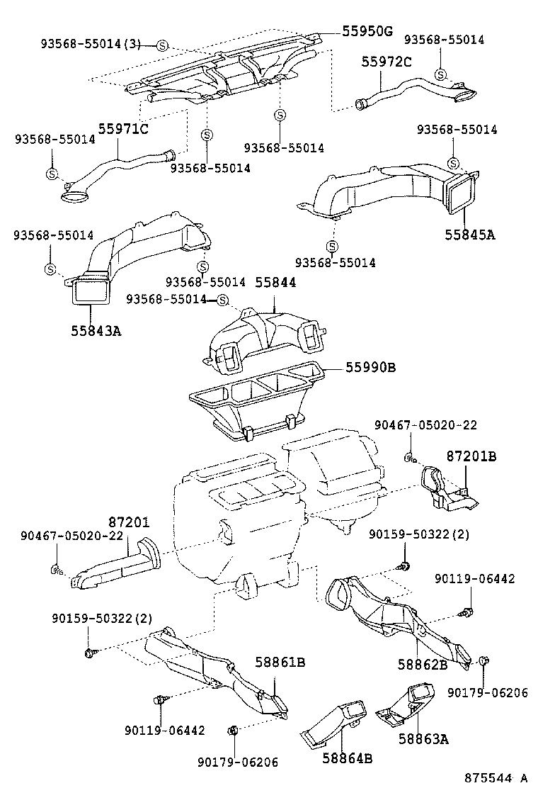  CAMRY AUSTRALIA |  HEATING AIR CONDITIONING CONTROL AIR DUCT